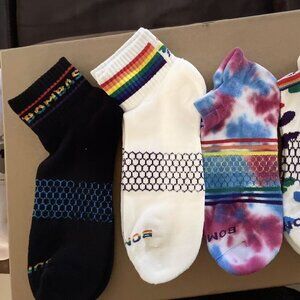 Bombas unisex 4-pack ankle and qauter socks pride L multi color